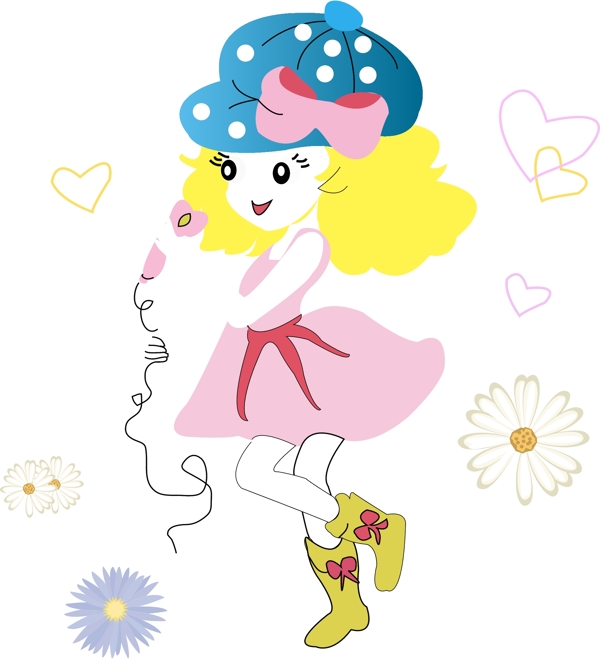 卡通小女孩
