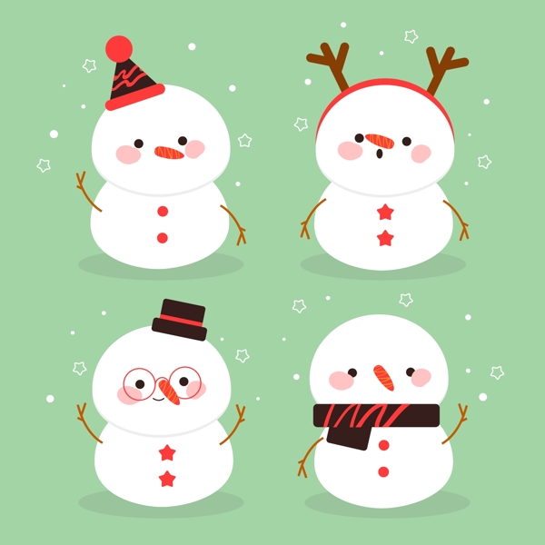 4款可爱圣诞节雪人