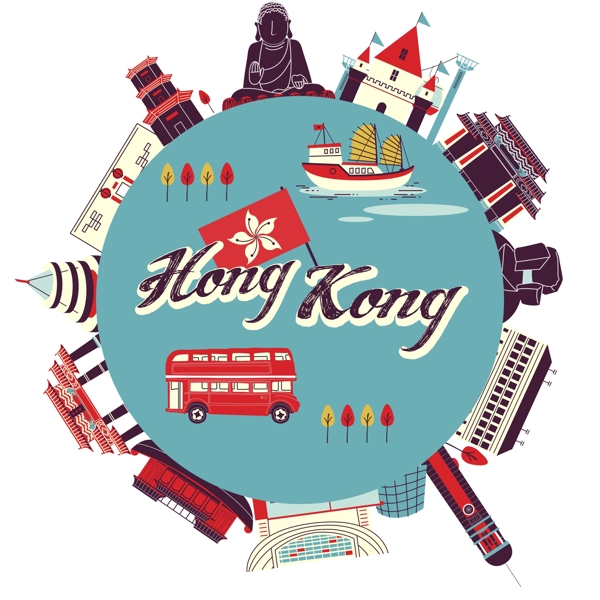 假期旅行香港各种建筑