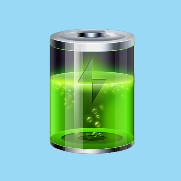 绿色闪电标志环保电池图片
