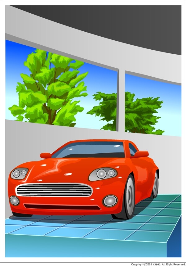 室內(nèi)的轎車