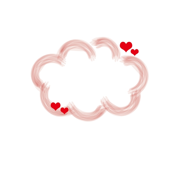 卡通云朵粉色对话框爱心