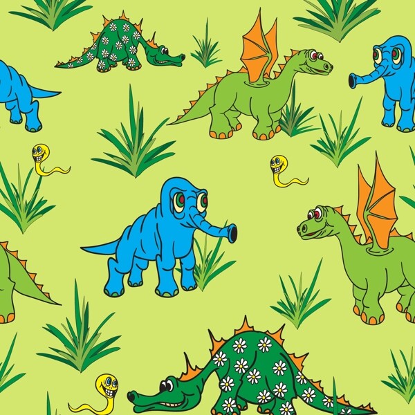 儿童床品印花卡通恐龙