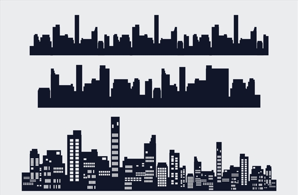 城市剪影矢量格式图片
