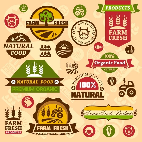 食物標(biāo)簽設(shè)計(jì)矢量下載