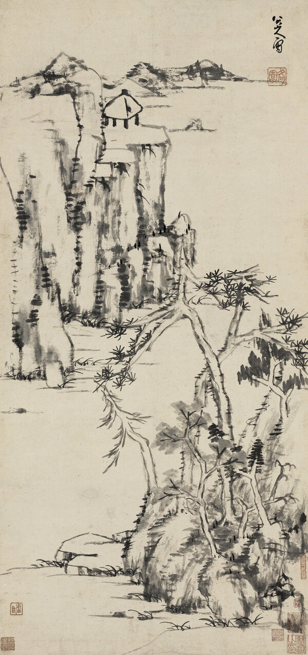 朱耷山水圖片