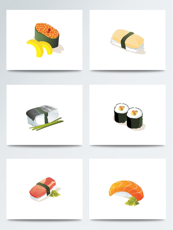 彩绘各种日式寿司料理