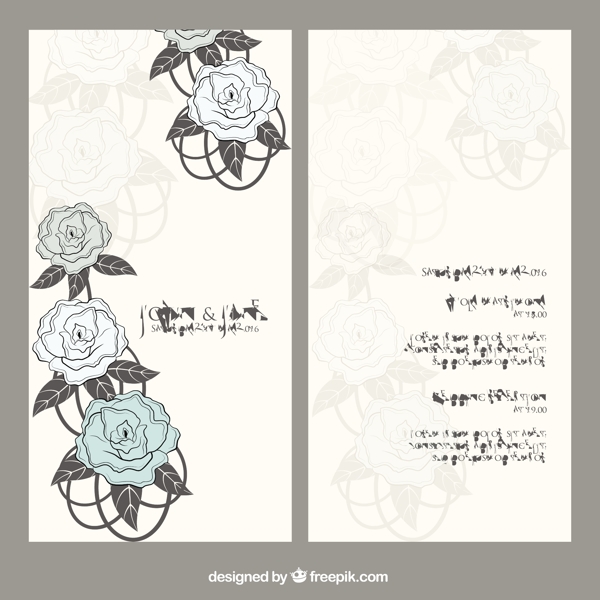 優(yōu)雅的花卉婚禮邀請玫瑰細(xì)節(jié)