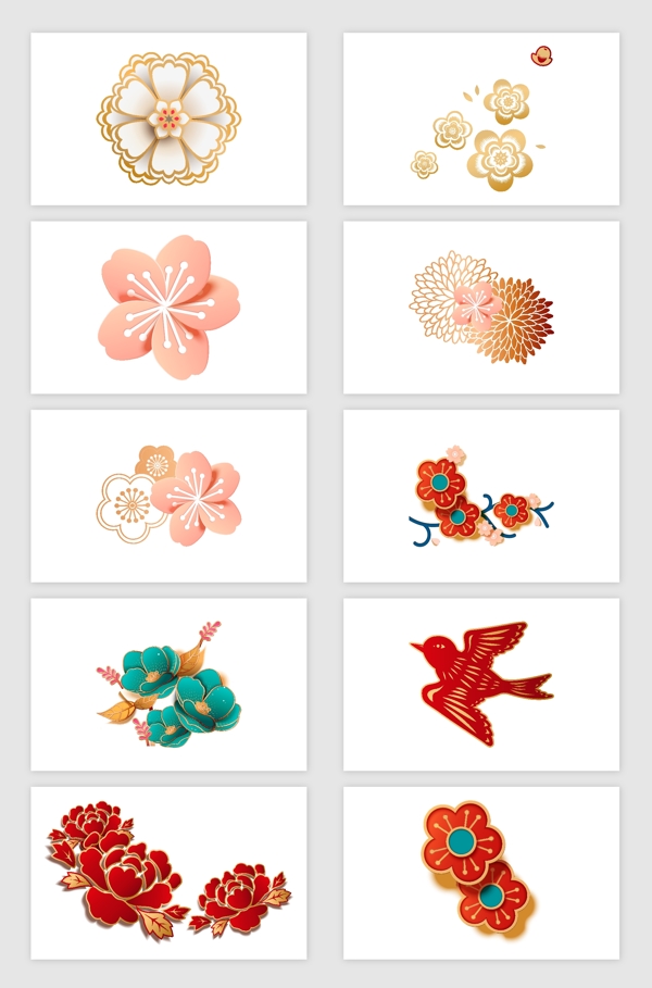 中国风图案日系花纹樱花