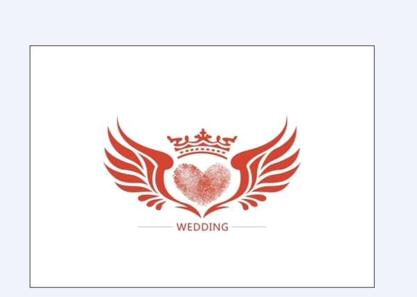 翅膀愛心指紋婚禮LOGO圖片
