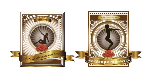 玫瑰花金色歐式label