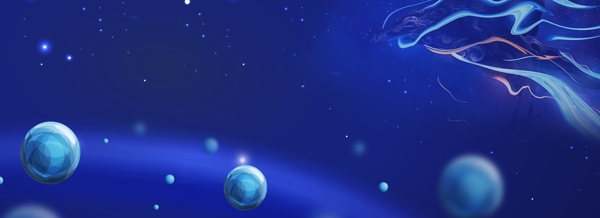 蓝色科技发光球体背景
