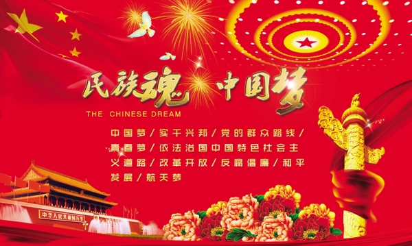 民族魂中國夢黨建展板圖片