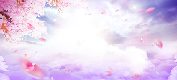 清新粉色花朵banner背景素材