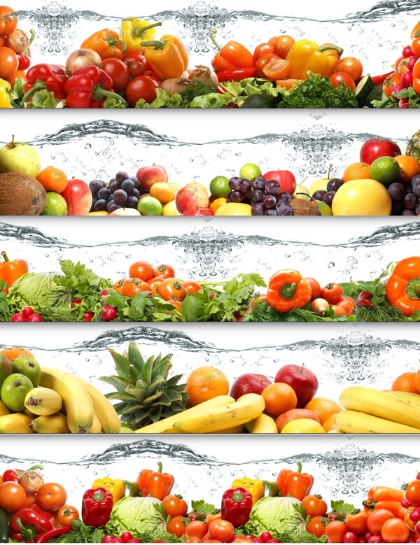 水果海报新鲜蔬菜瓜果水珠图片