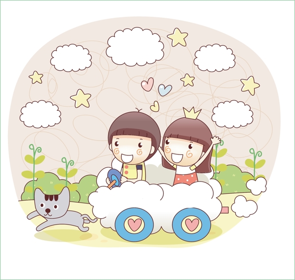 卡通兒童插畫矢量EPS599