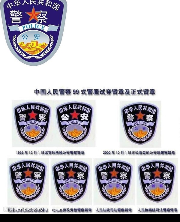 中国警察臂章矢量图标志图片
