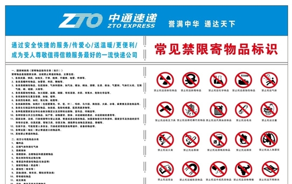 快遞禁寄品快遞危險品