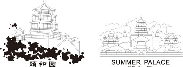 颐和园旅游景点logo设计图片