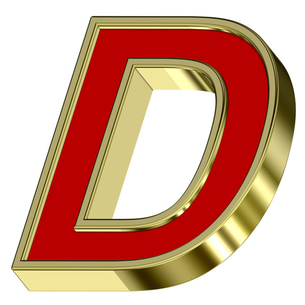 紅與金框字母一信套白色隔離