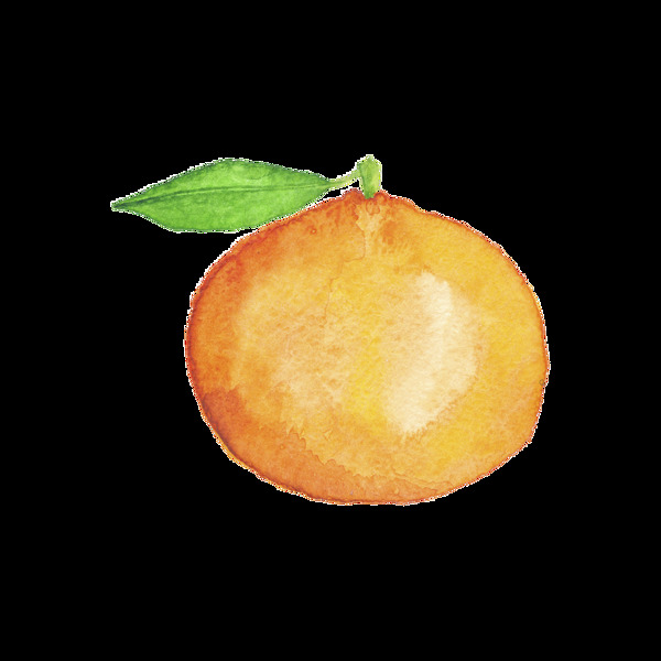 手绘橘子卡通透明水果素材