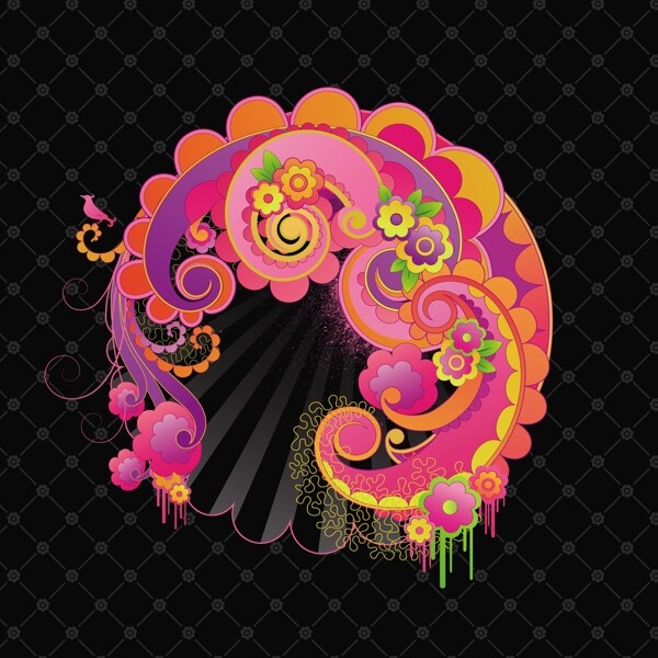 歐美花紋矢量EPS9419