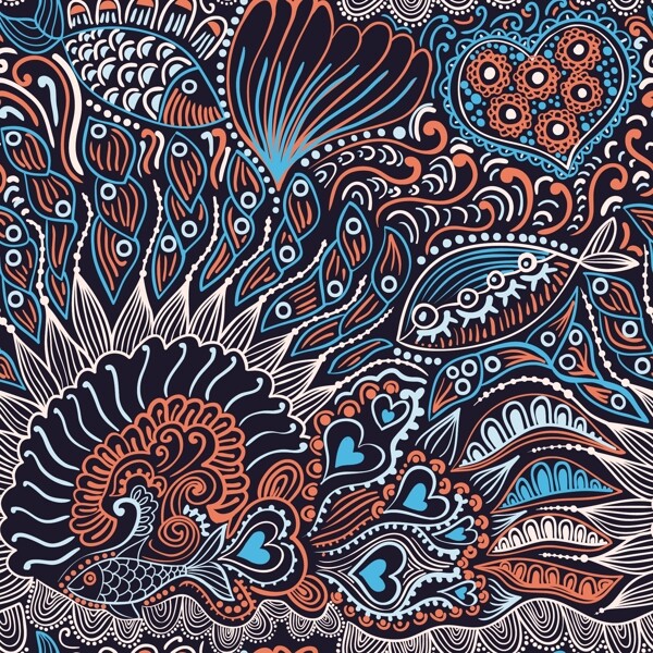 摘要無縫紋理的魚