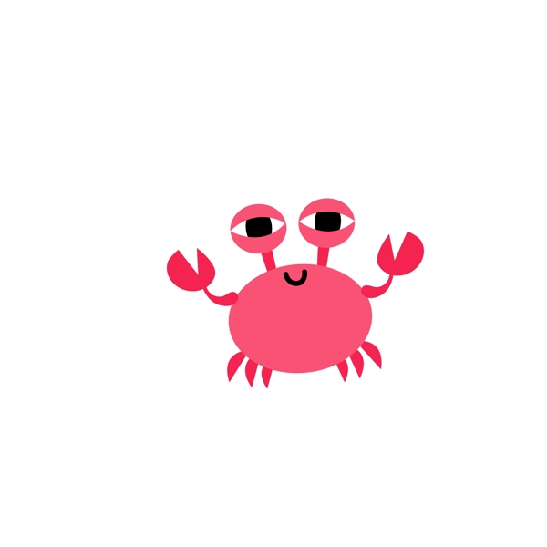 可爱螃蟹矢量插画