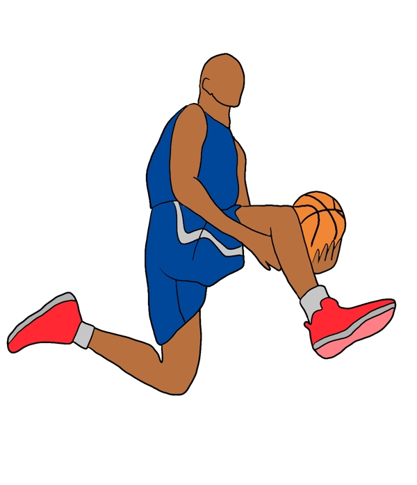篮球运动跨栏插画