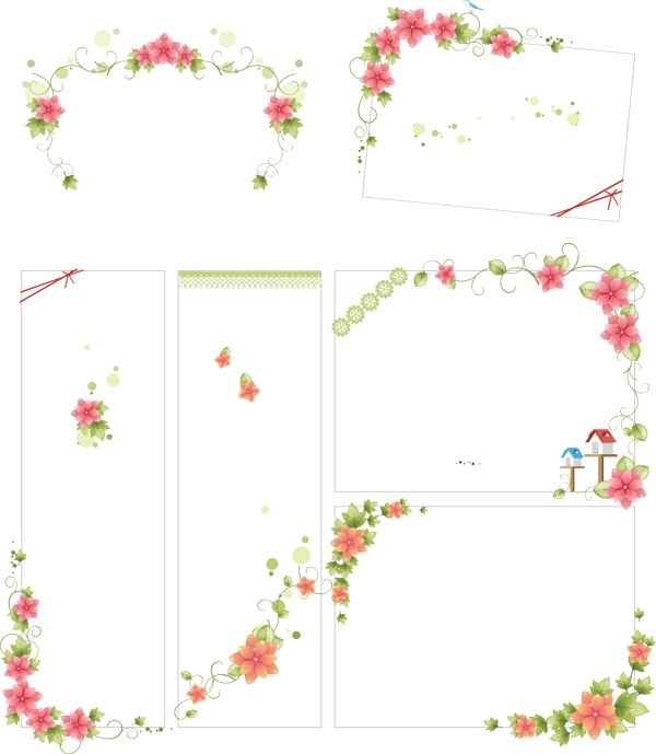 AI源文件矢量圖片圖案邊框分層圖片邊框線條美麗點(diǎn)綴花紋底紋圓圈日韓盛典艷麗花紋