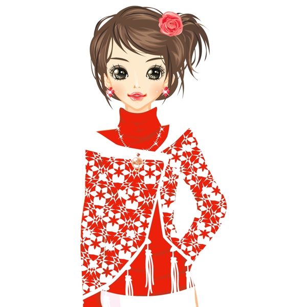 印花矢量圖時尚休閑女裝抽象免費素材