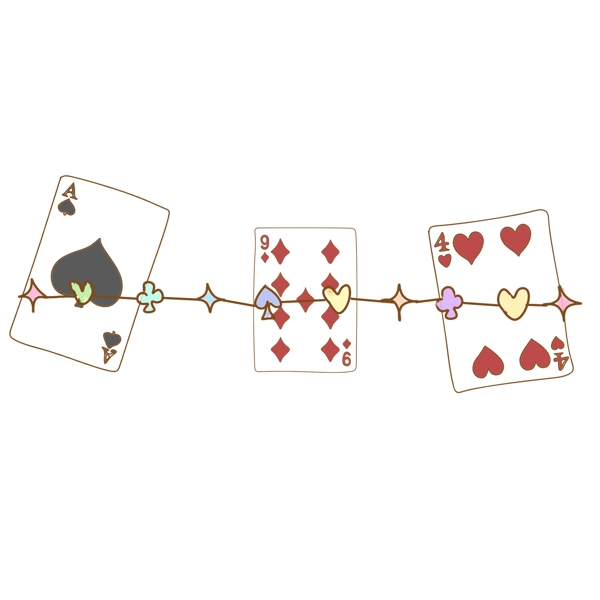 扑克牌分割线插画