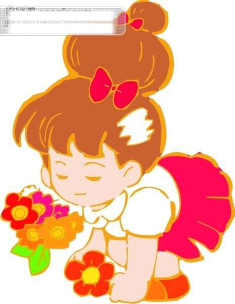 小女孩漫畫矢量圖77