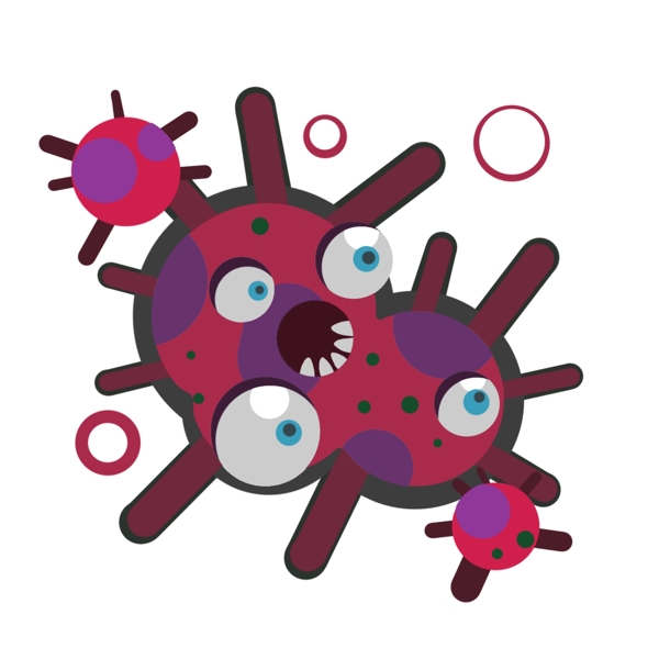 有害细菌小红插画