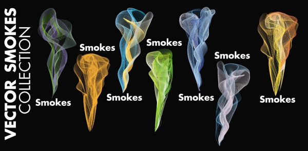煙霧矢量五彩線