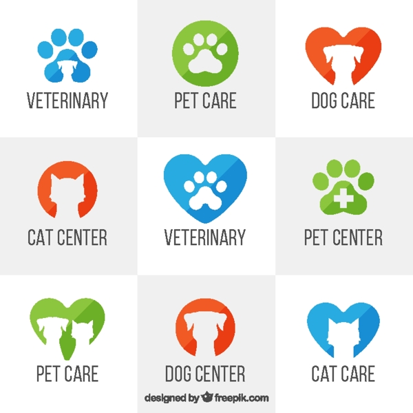 9个精美宠物医院logo设计矢量素材.