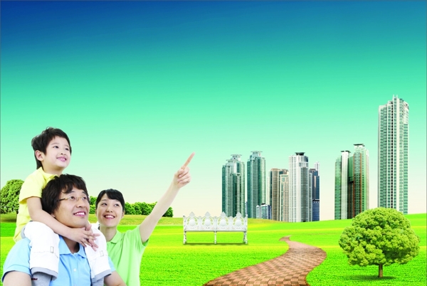 三口之家圖片
