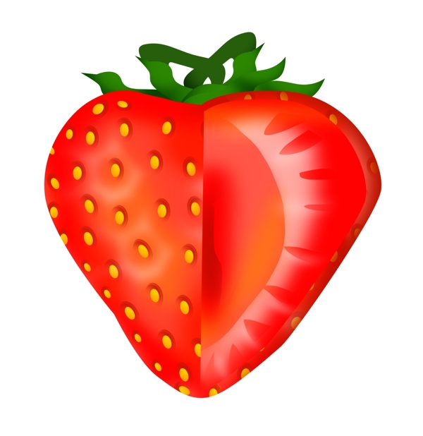 创意红色草莓插画