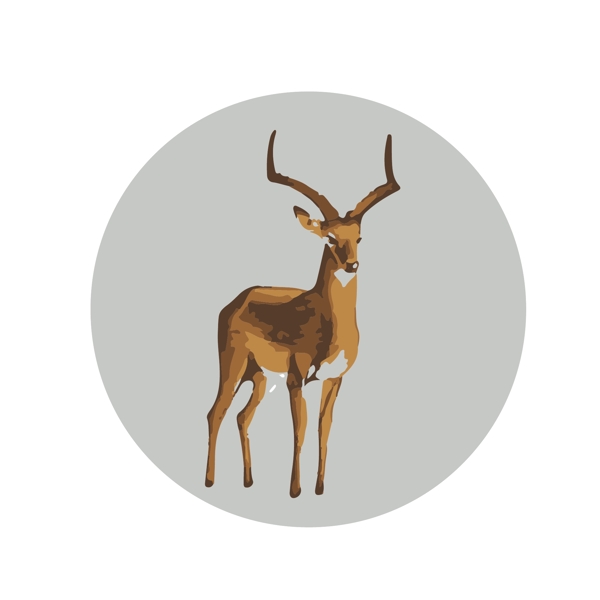 印花矢量图艺术水彩动物鹿免费素材