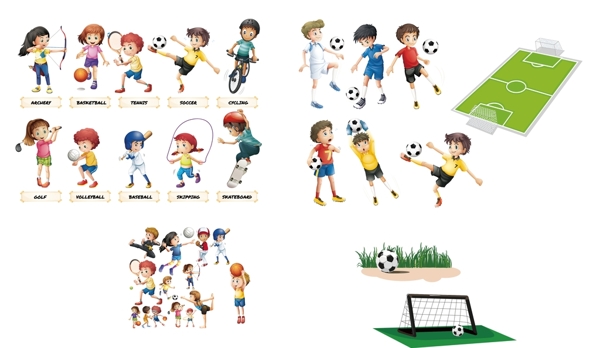 卡通运动人物足球及其他各类运
