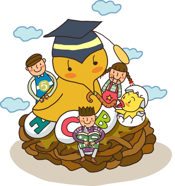韩国儿童教育插画矢量图38