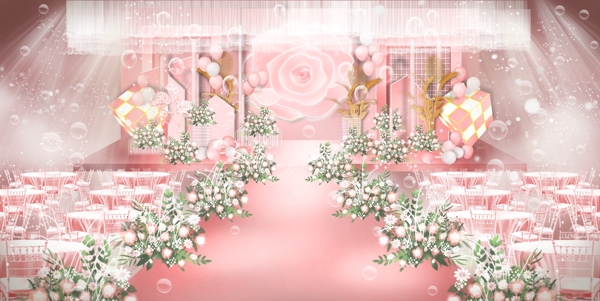 粉色公主风婚礼效果图