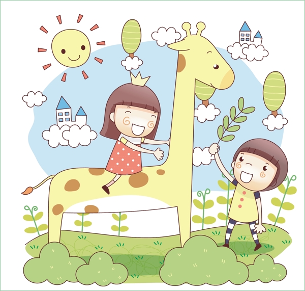 卡通兒童插畫矢量EPS601