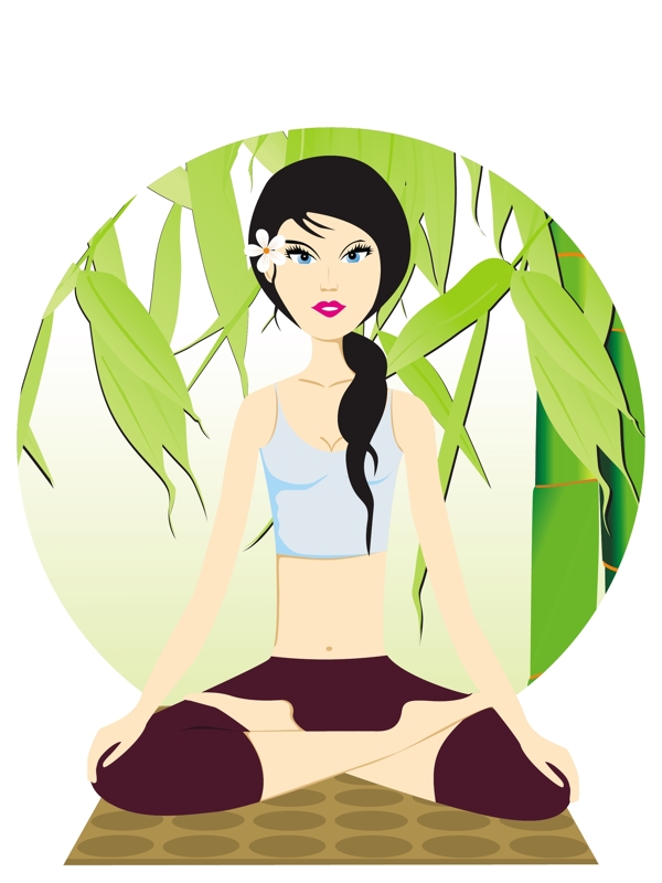 一個女人的冥想的插圖
