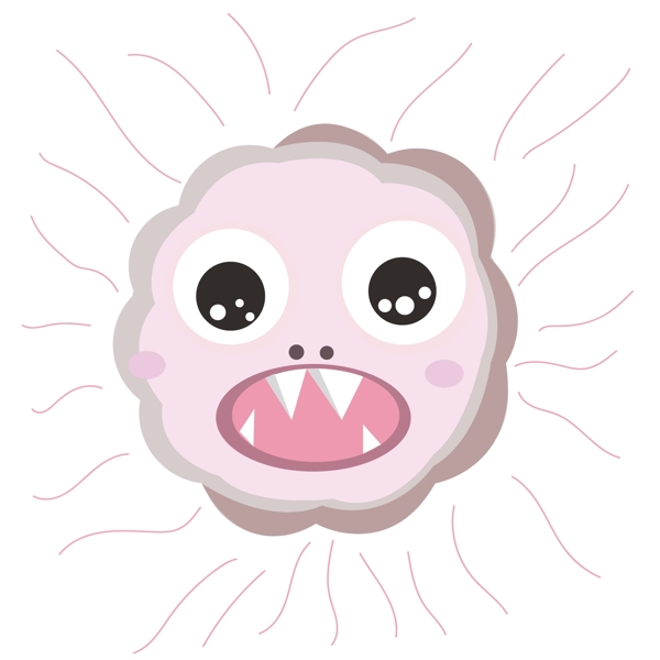 可怕的粉色细菌插画