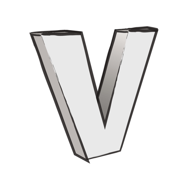 復(fù)古的3DV字母文本向量