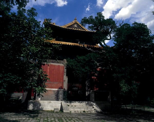 北京故宫珍贵照片蓝天白云皇家宫殿古树楼阁