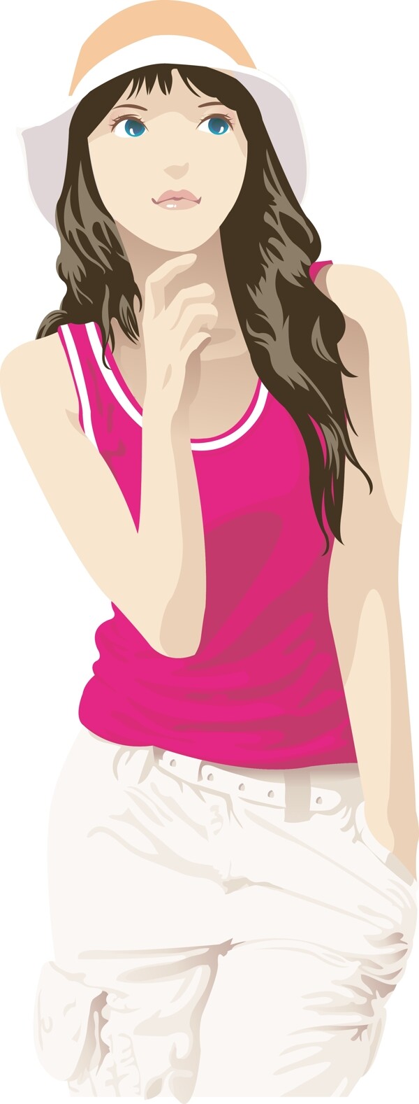 插畫(huà)時(shí)尚美女女性百態(tài)