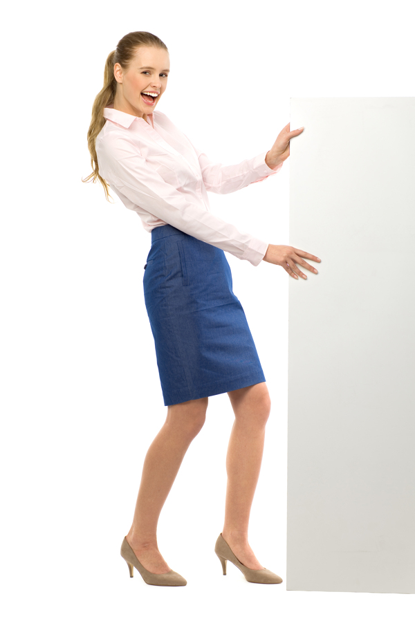 職業(yè)女性與廣告牌圖片