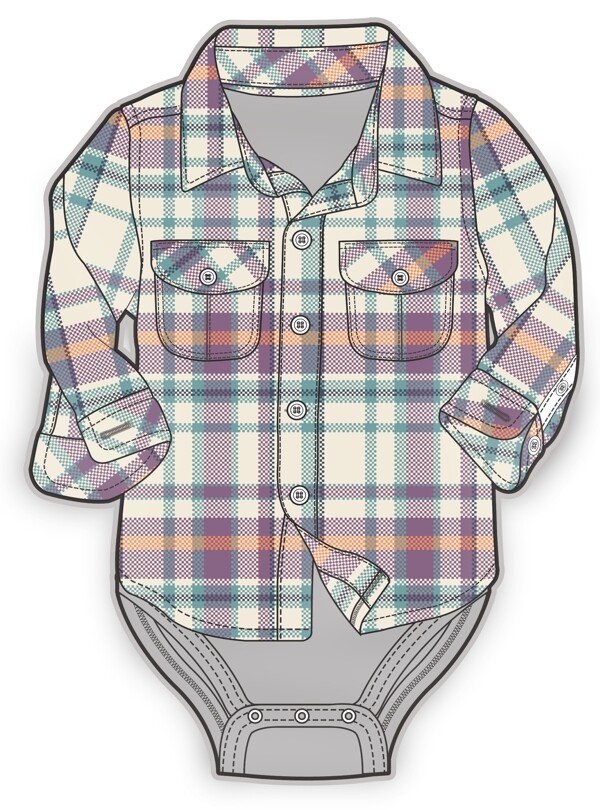 男孩子衬衫小婴儿服装设计矢量素材